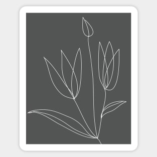 tulip flower bunch line art Sticker